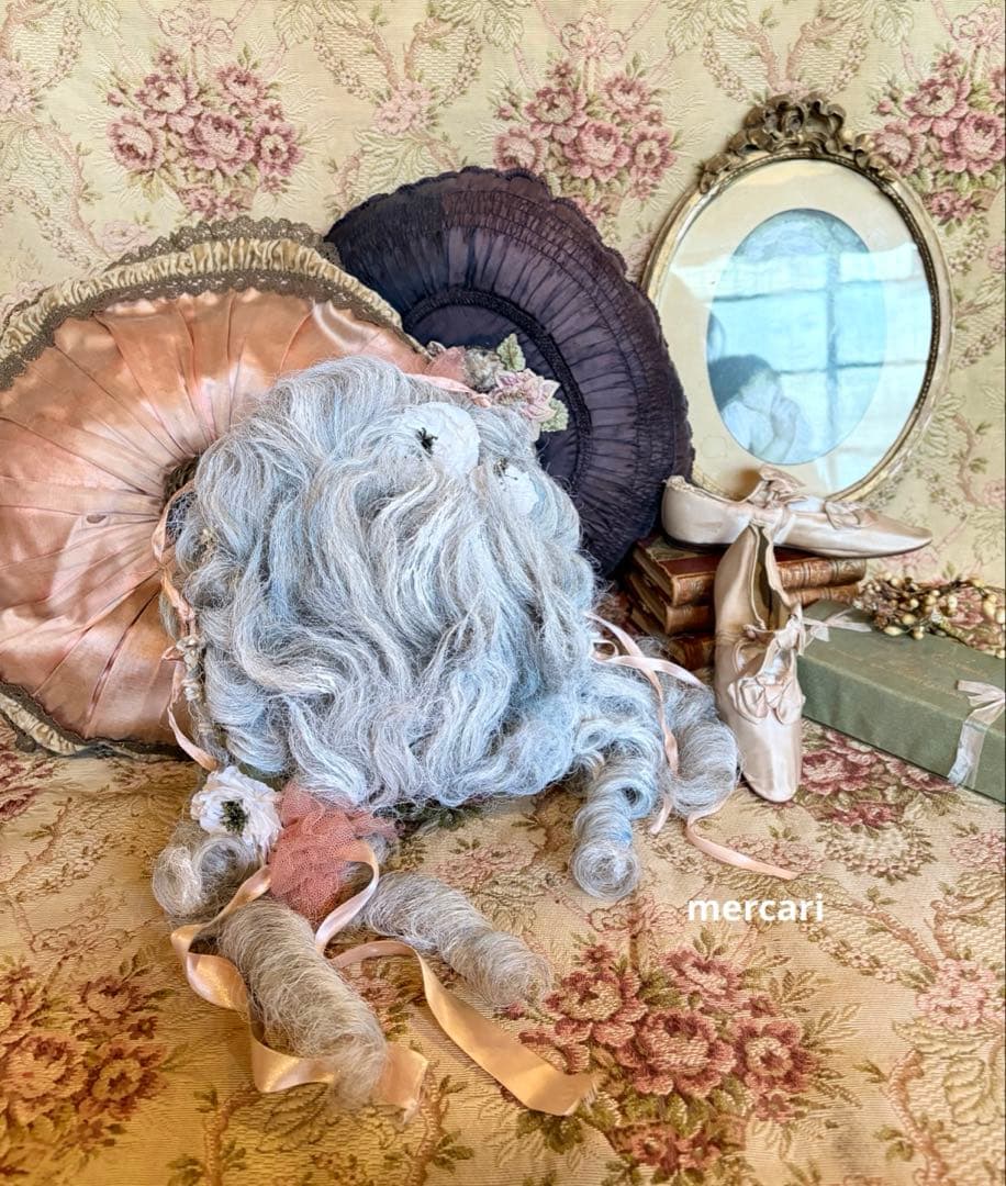 フランス　アンティーク　ヴィンテージ　希少　オペラ　ロココ　ウィッグ