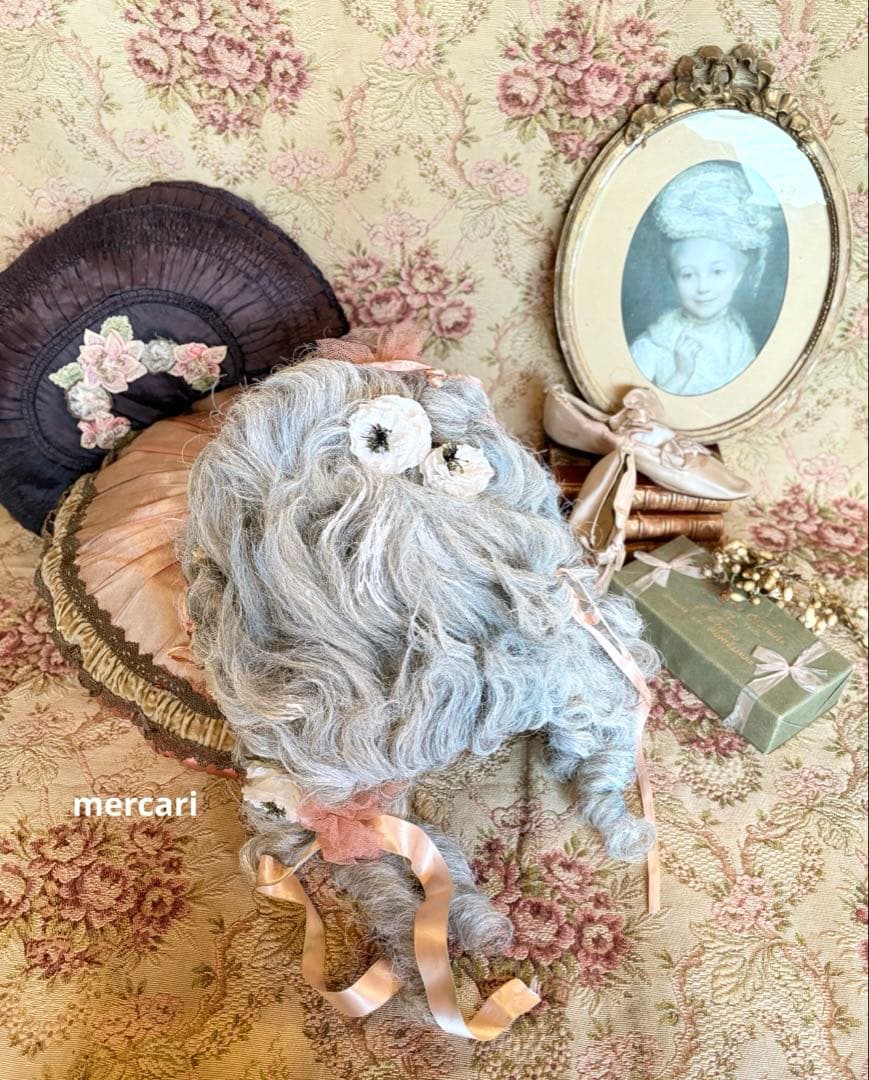 フランス　アンティーク　ヴィンテージ　希少　オペラ　ロココ　ウィッグ