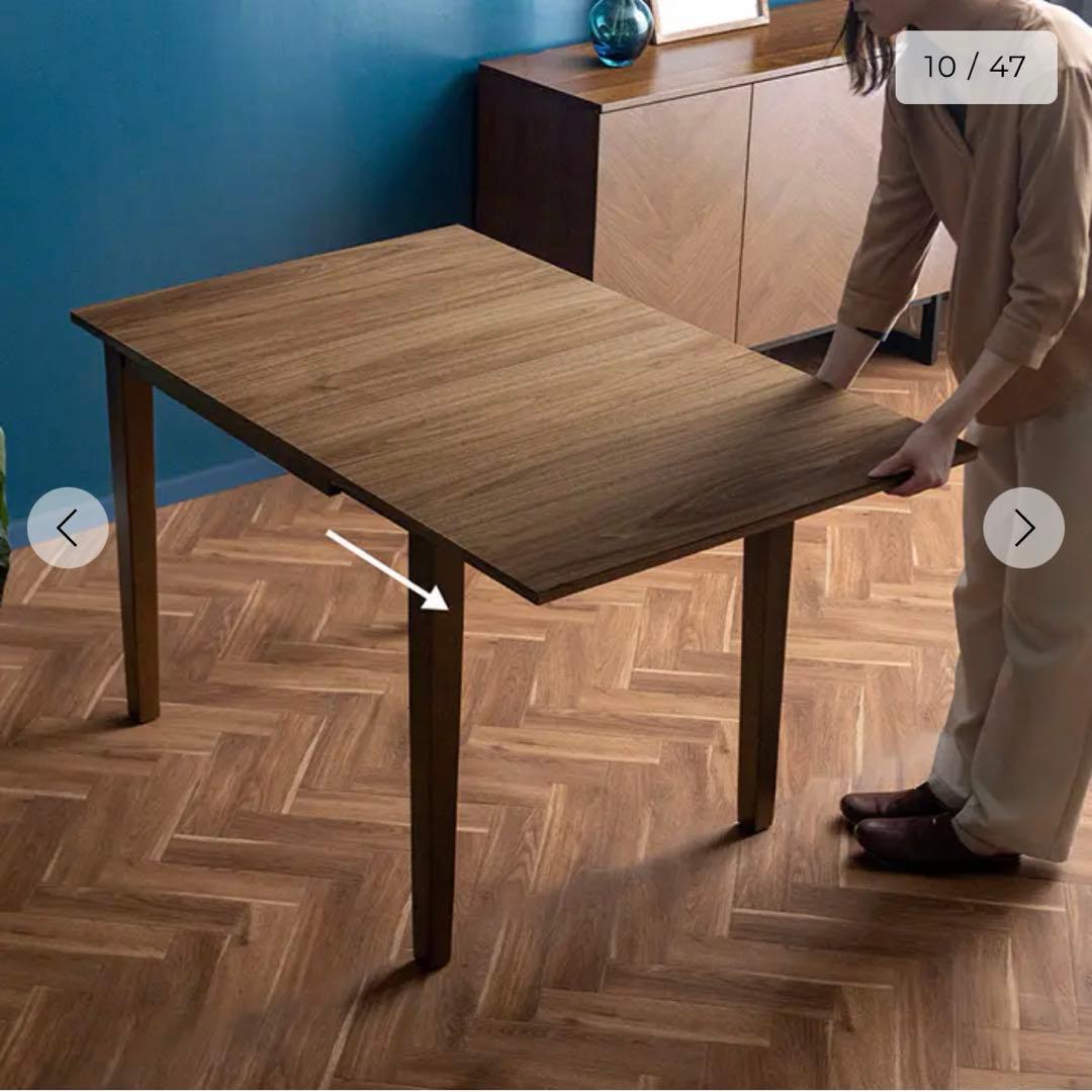 ダイニングテーブル テーブルのみ 伸縮 北欧 モダン ブラウン