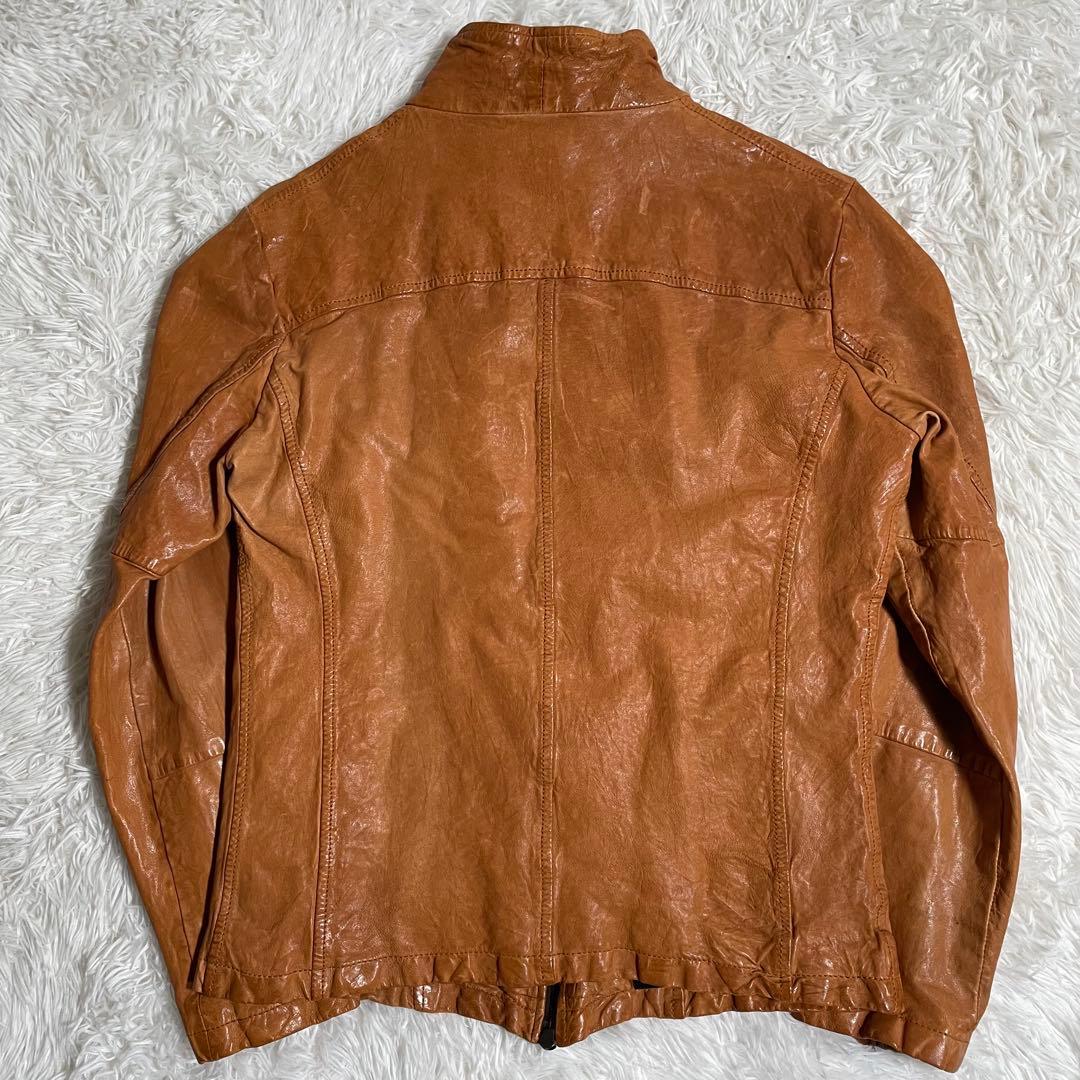 キャシージェーン ラムレザージャケット ウォッシュド加工