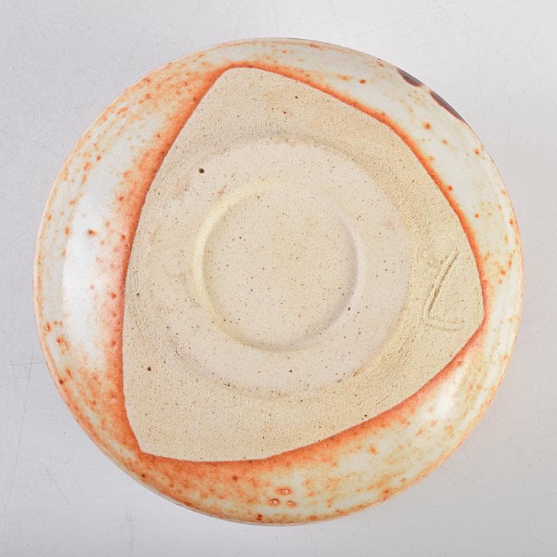 茶道具　若尾利貞作　志野茶碗　仕覆付　共布共箱　C　R9225