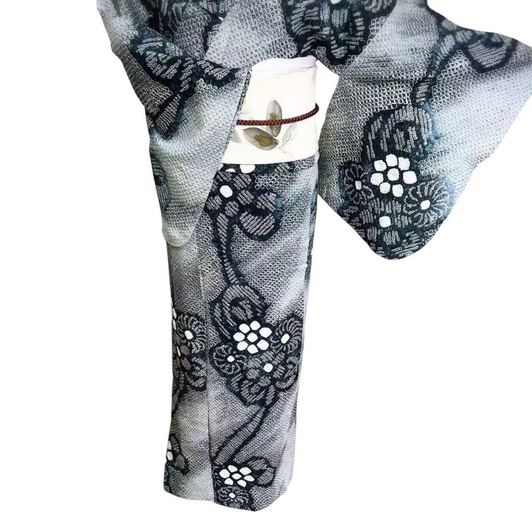 A73有松鳴海絞り高級浴衣 希有辻ヶ花綿　美品　女子会　花火大会　身丈161cm