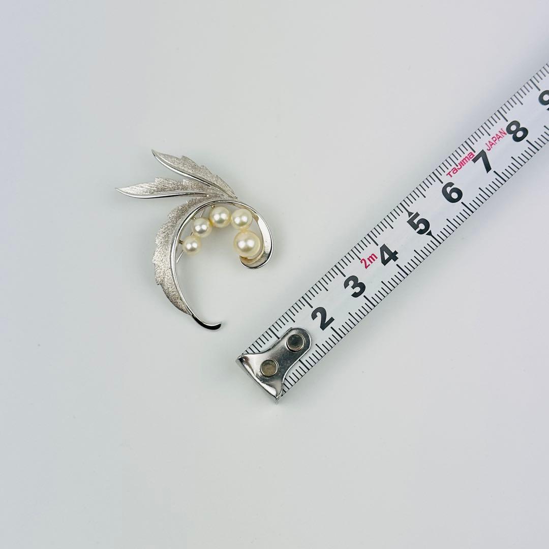 ミキモト　上品　シルバー パール ブローチ 約5cm アクセサリー
