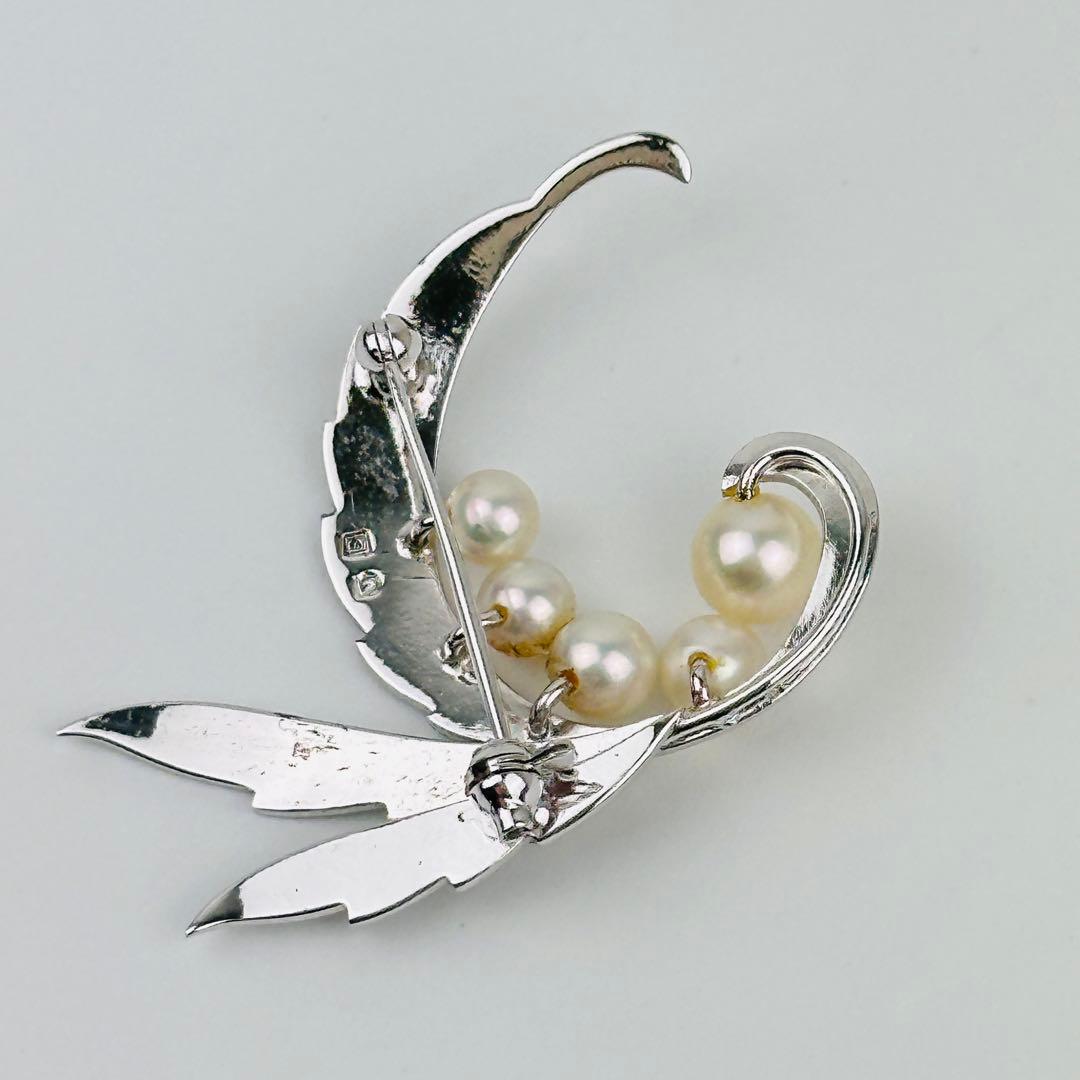 ミキモト　上品　シルバー パール ブローチ 約5cm アクセサリー