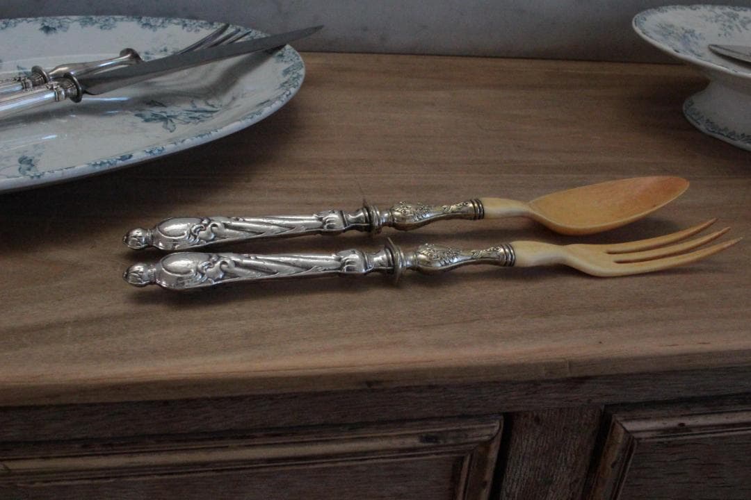 サラダサーバー/シルバースプーン&フォーク2本セット