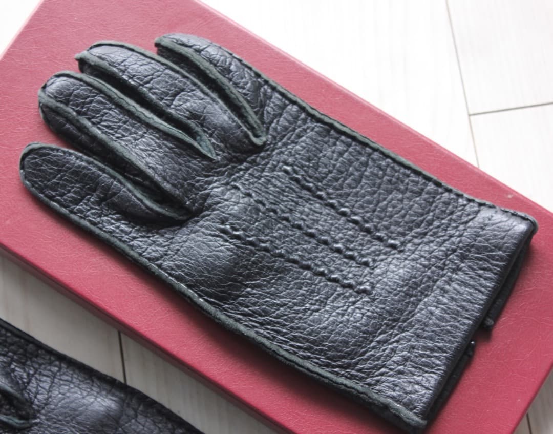 値下！定価12万/美品 デンツ ペッカリー手袋 15-1041 7ハーフ 黒