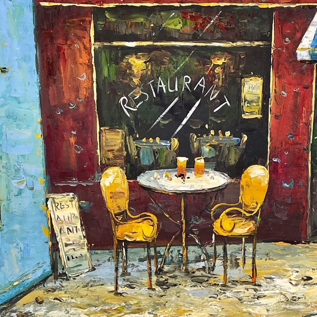 レストラン カフェ 油彩画 大きなサイズ お引取り大歓迎
