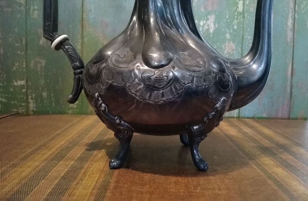 フランスアンティークシルバーコーヒーポットティーポットアール・ヌーヴォーロココ