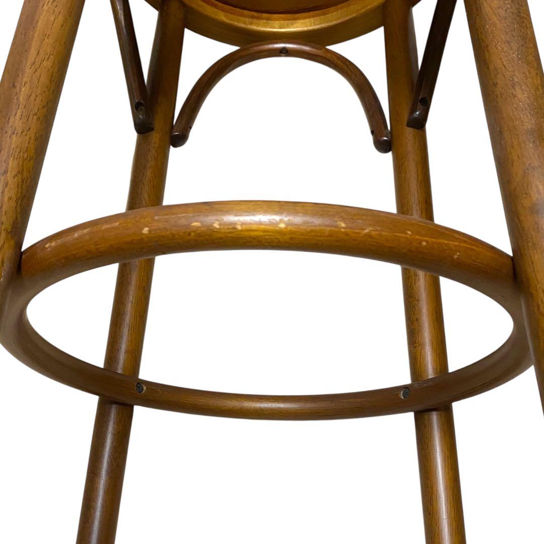 木製 カウンターチェア ハイバースツール 曲木デザイン クッション座面 ②