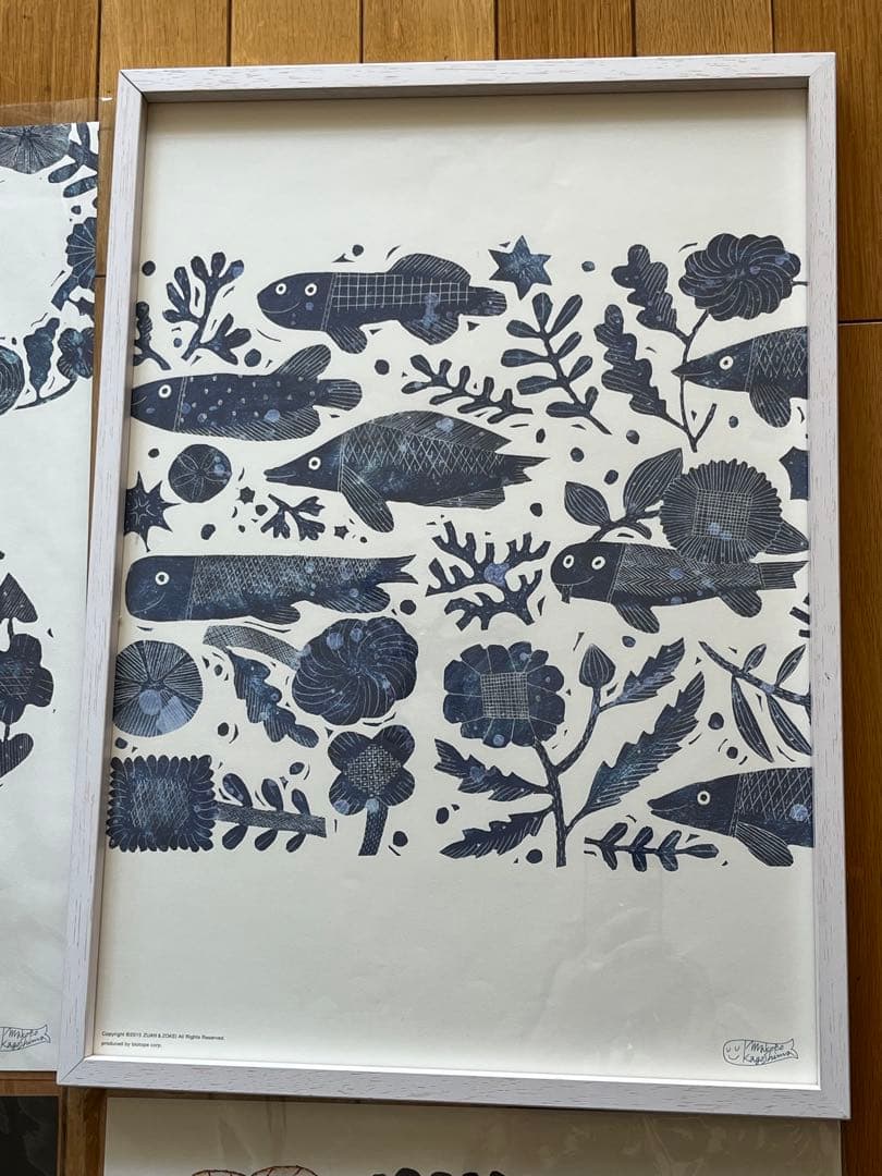鹿児島睦　図案シリーズ　ZUAN&ZOKEI ポスター4種と額
