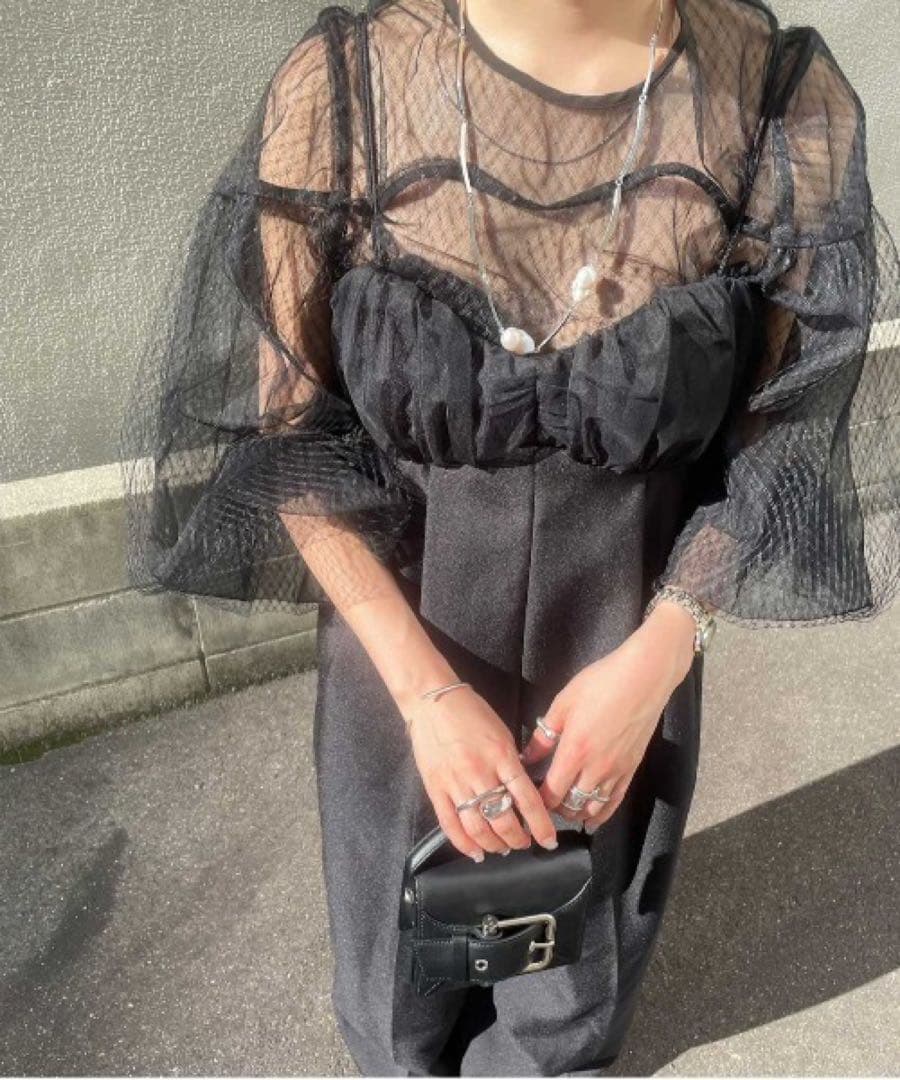 ＊美品＊アメリ NET TULLE TOP LAYERED ROMPERS