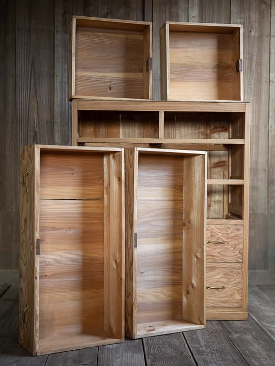 *商談中 [古家具] 木製たんす チェスト 幅820高1010奥行410 送料込