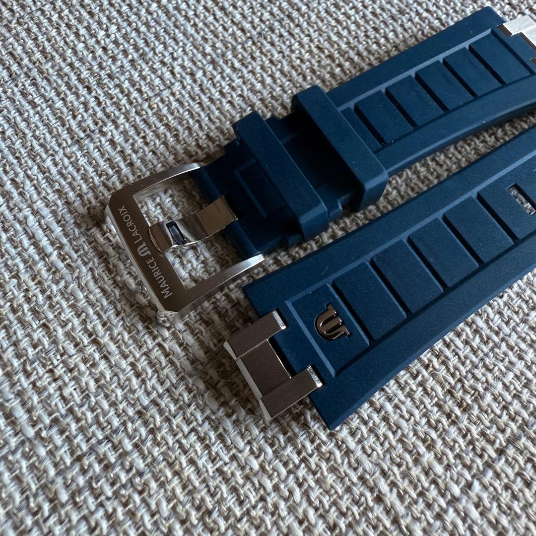 モーリスラクロア アイコン 39mm 純正ラバー ベルト 青 ブルー