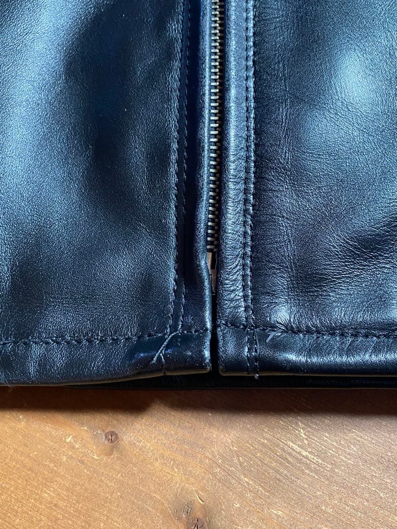 90's Schott 642 襟付きシングルライダースジャケット　size38