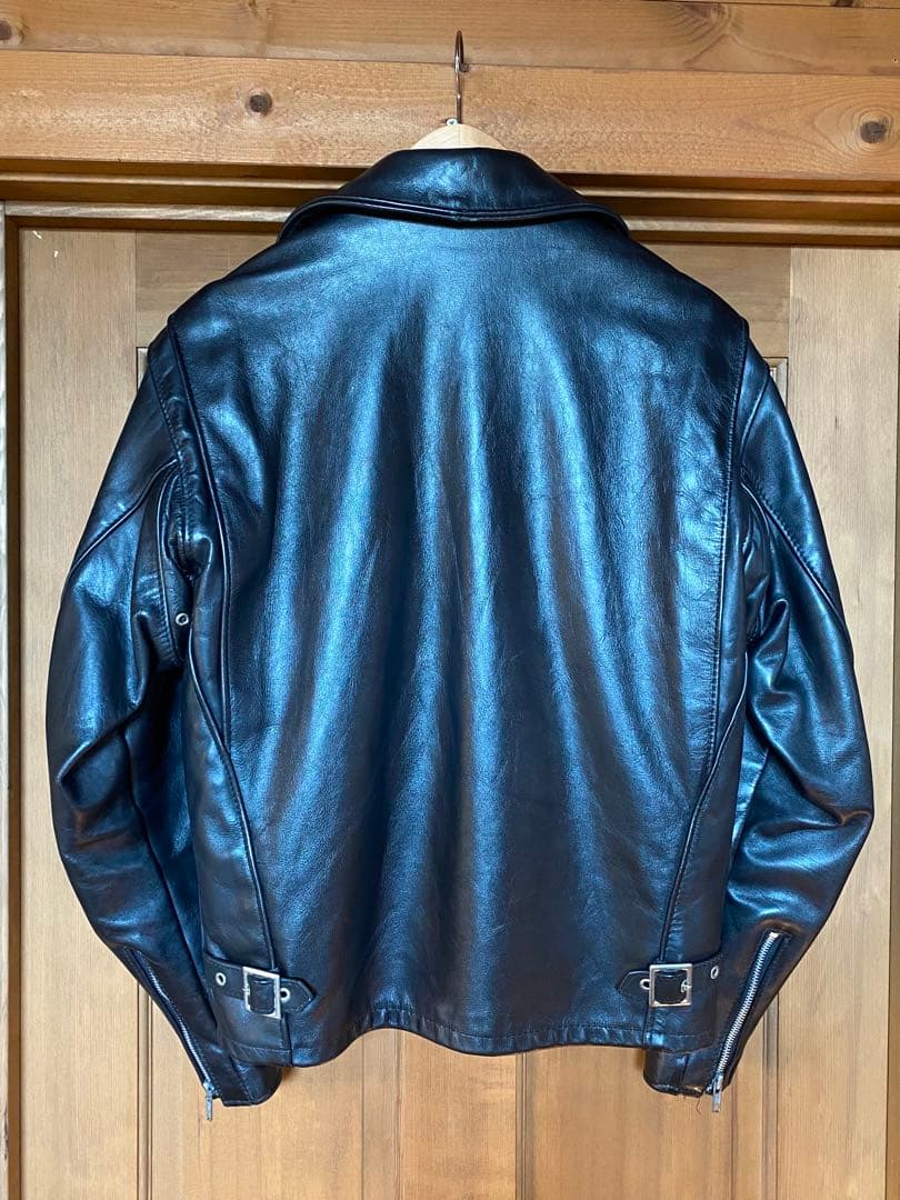 90's Schott 642 襟付きシングルライダースジャケット　size38