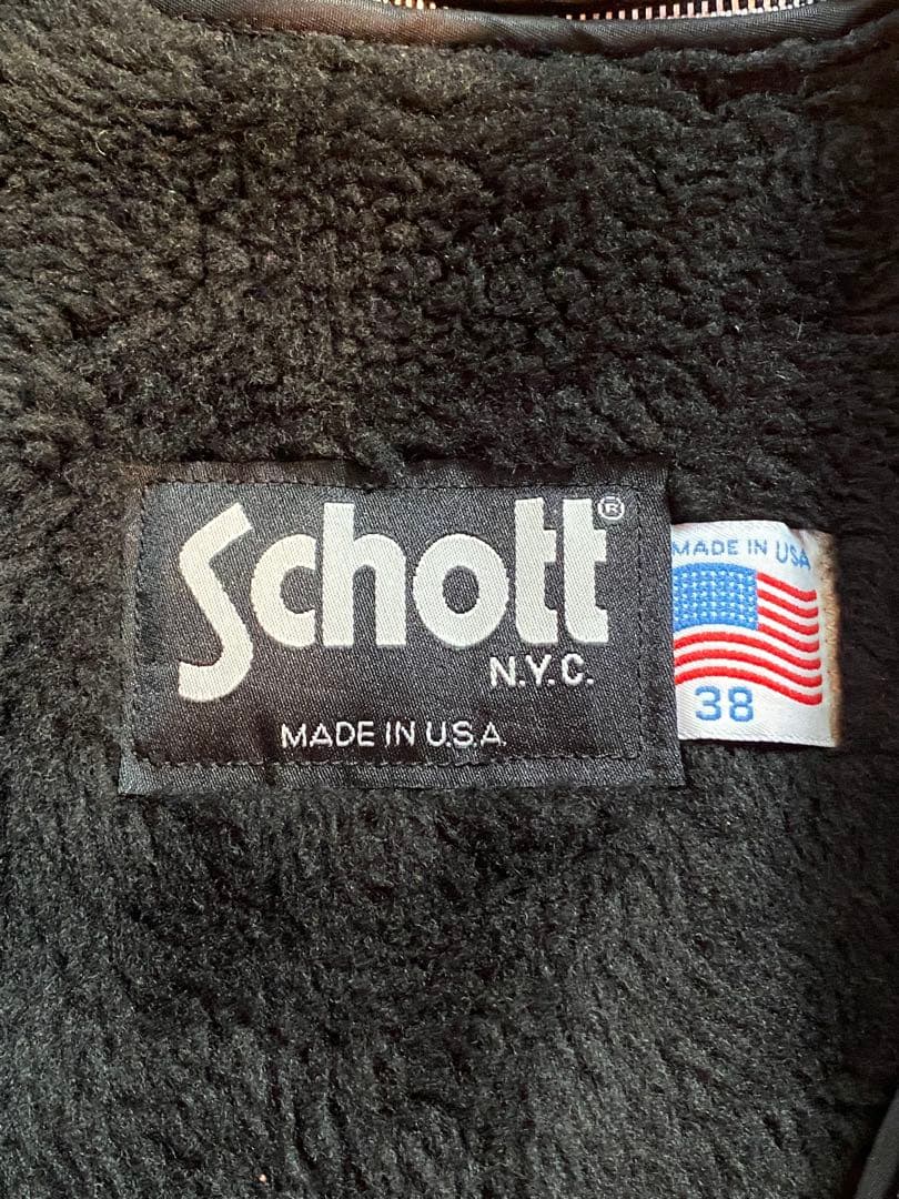 90's Schott 642 襟付きシングルライダースジャケット　size38