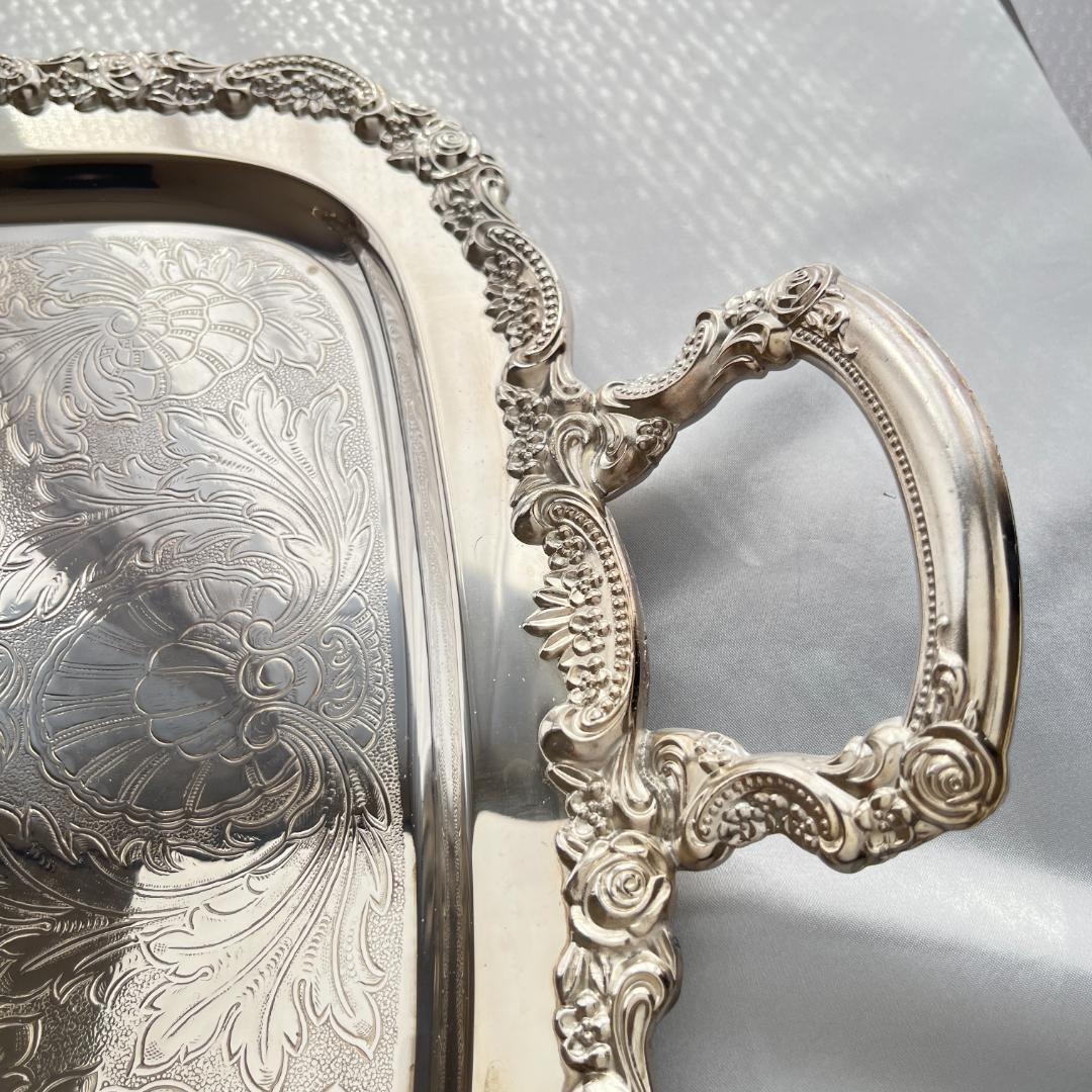 【ONEIDA】ギャラリートレー【シルバープレート】61cm ハンドル 大型