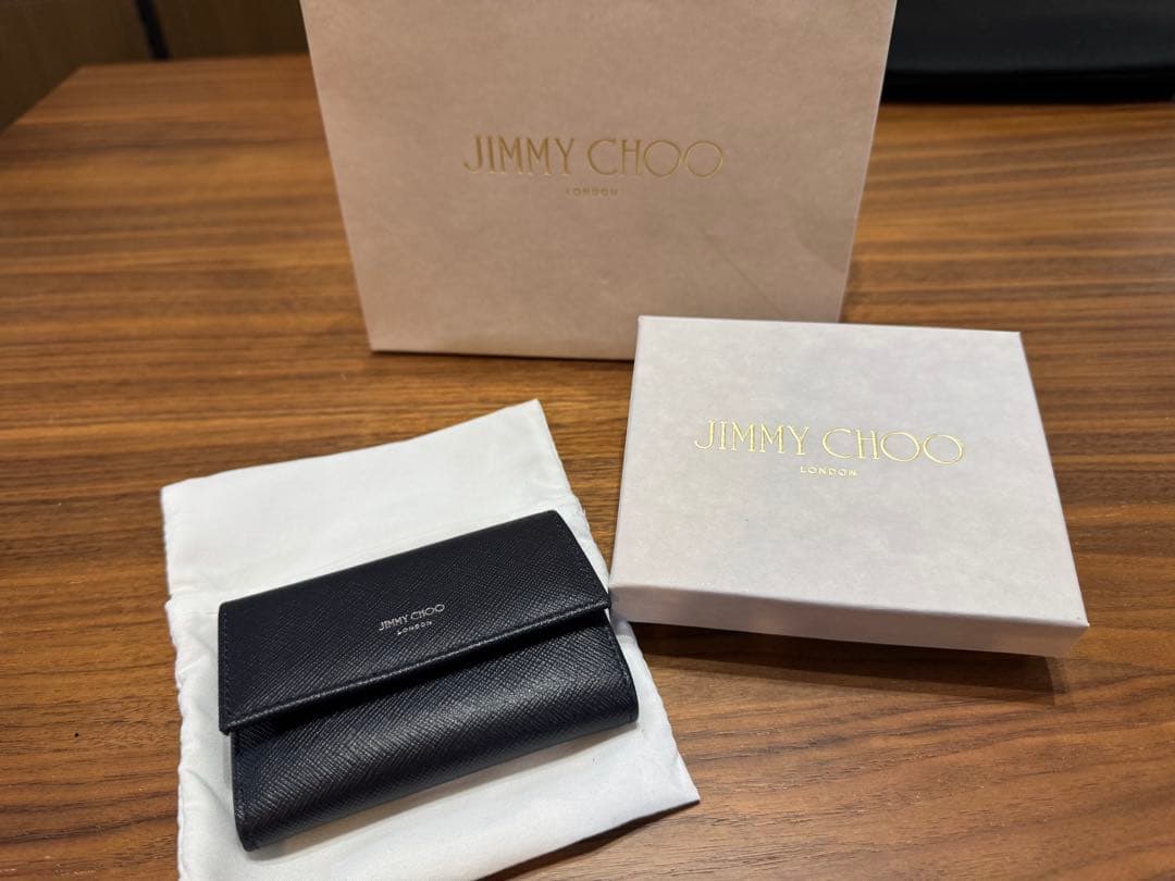 JIMMY CHOO ネイビー レザー キーケース