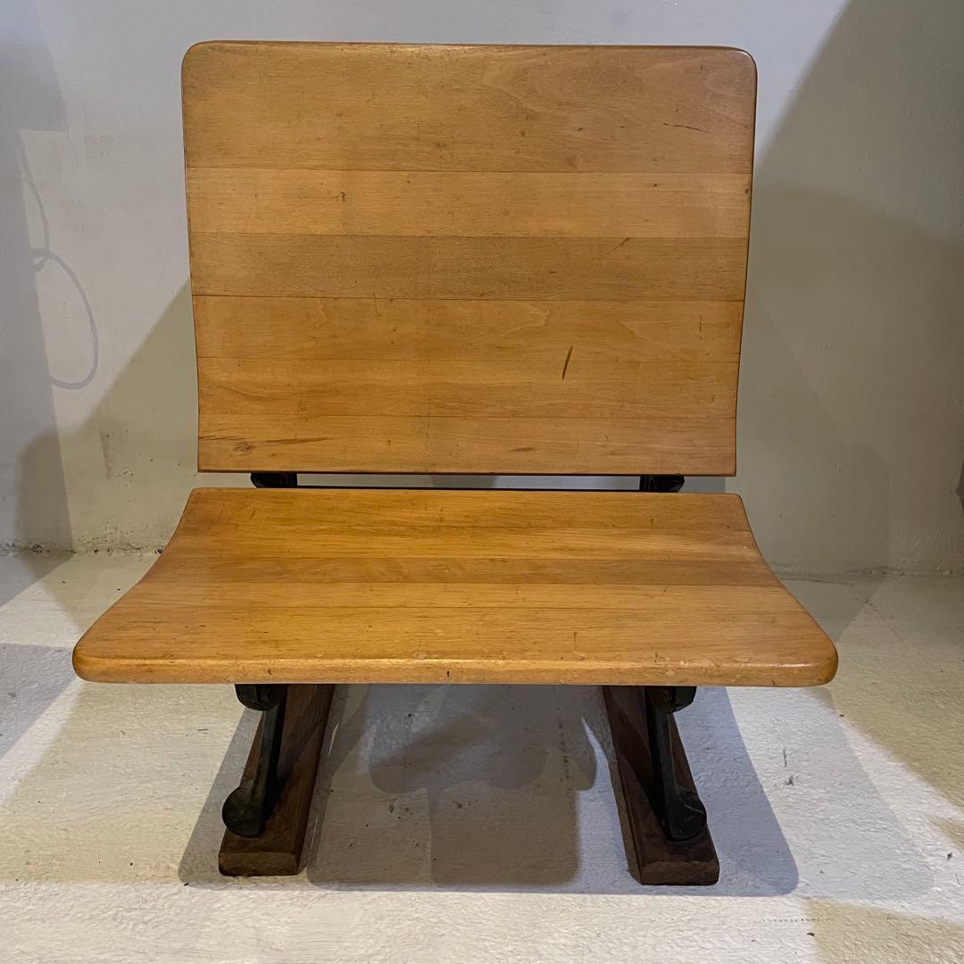 アメリカンヴィンテージスクールデスク&チェア 木製アイアン椅子家具什器インテリア