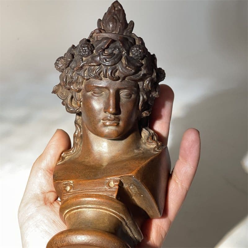 彫像 ディオニュソス 頭部 書架 玄関 美術デッサン教具 装飾品 工芸品 置物