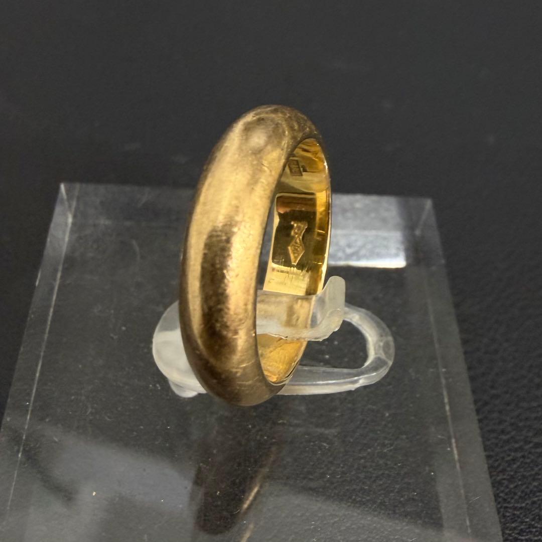 (C010813)K18リング かまぼこ 約11号 18金YG 指輪 造幣局