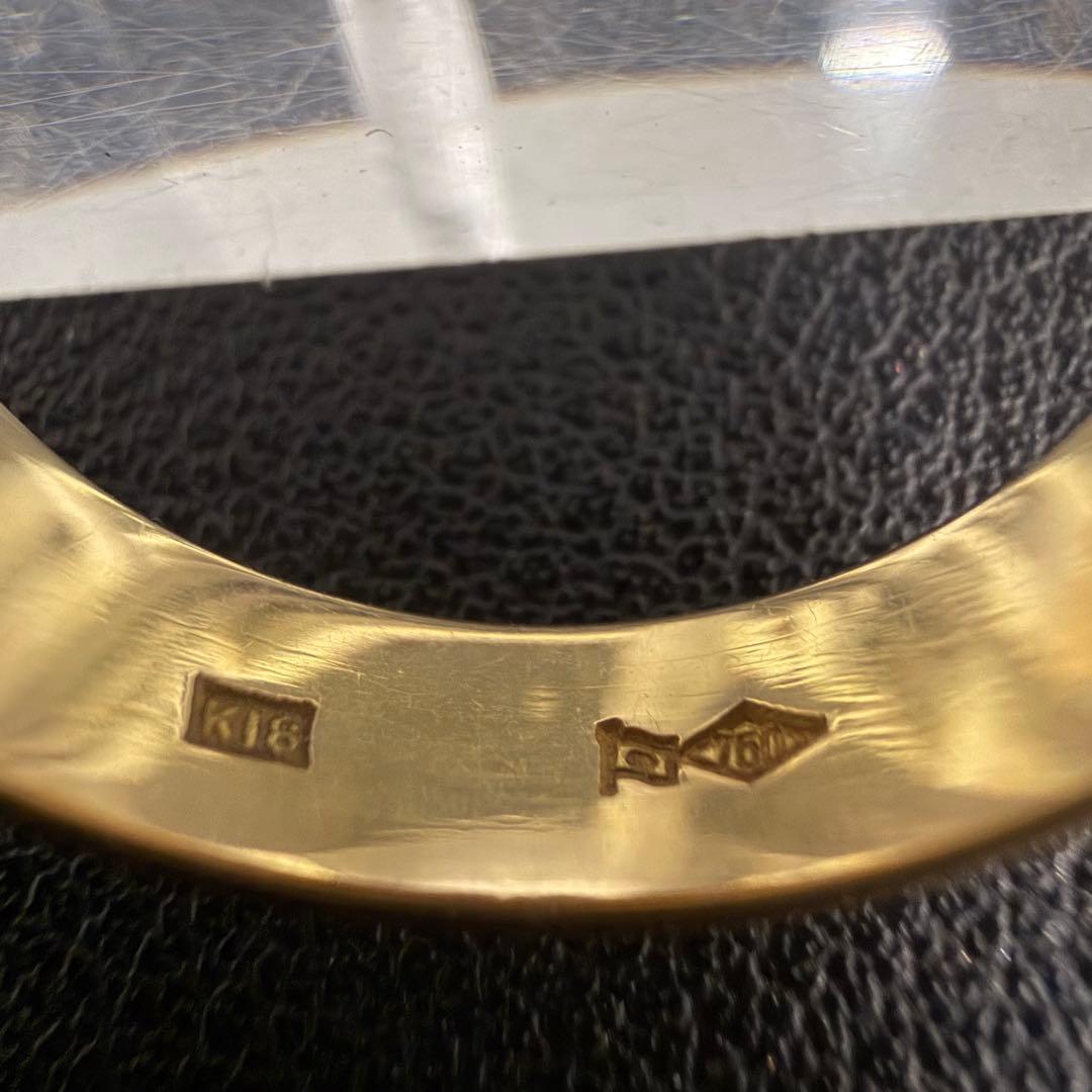 (C010813)K18リング かまぼこ 約11号 18金YG 指輪 造幣局