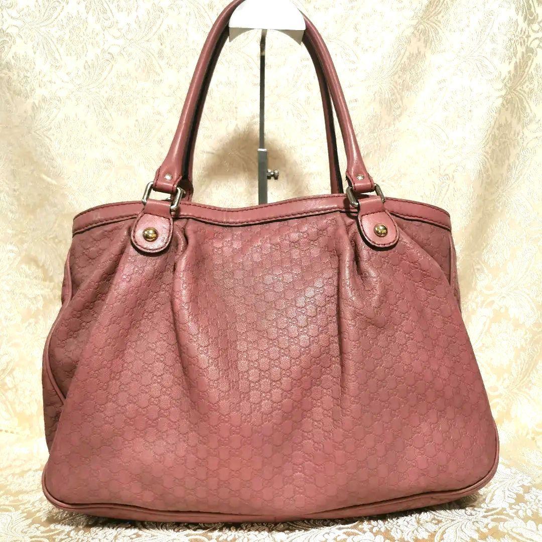GUCCI ピンクレザーショルダーバッグ