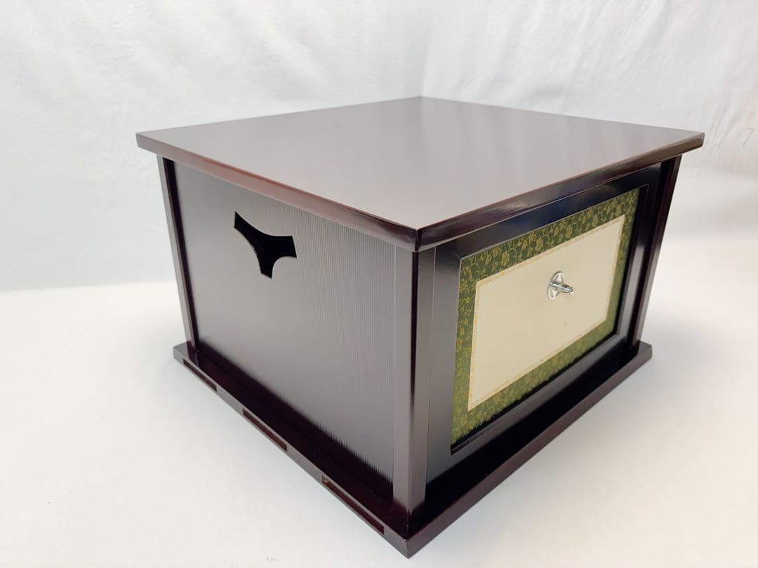 ほぼ未使用 茶道具 小袋棚 表千家 即中斎好写 銀摘み 溜塗 糸目 組立式 紙箱