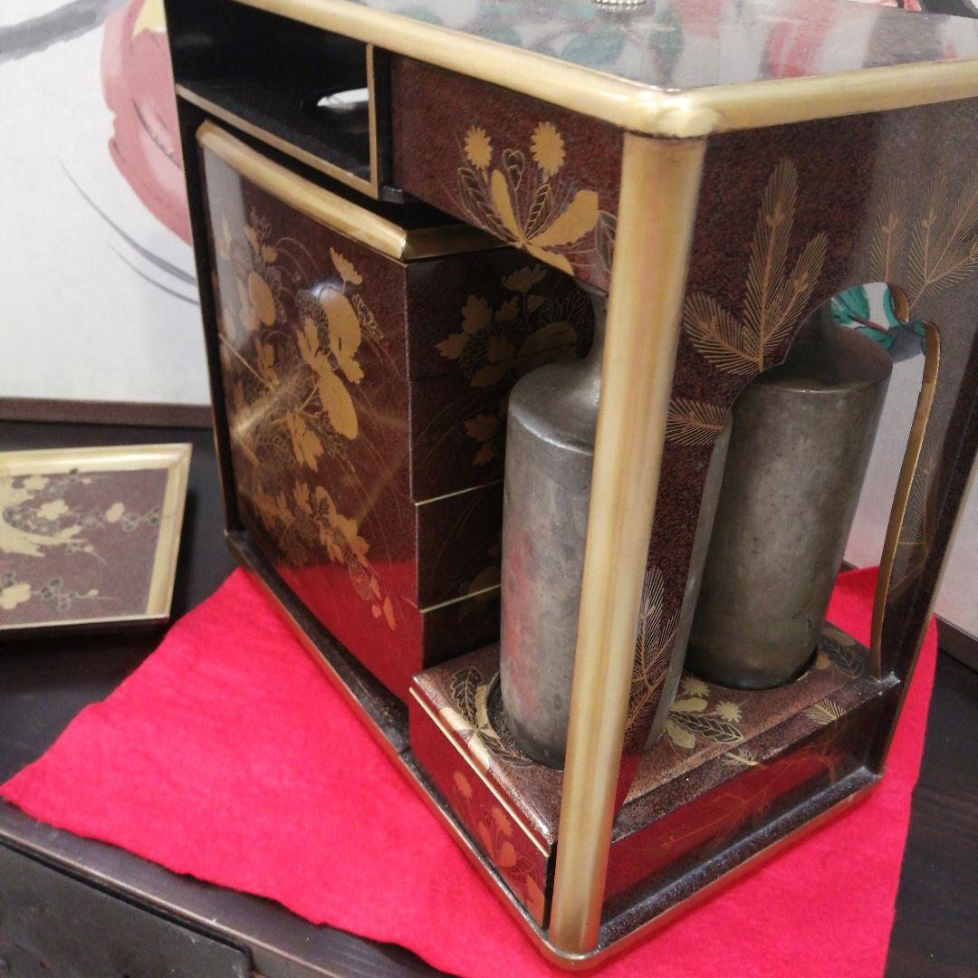 骨董　弁当箱　野点　茶道具　蒔絵　木製　木箱　正月飾り　大名　重箱