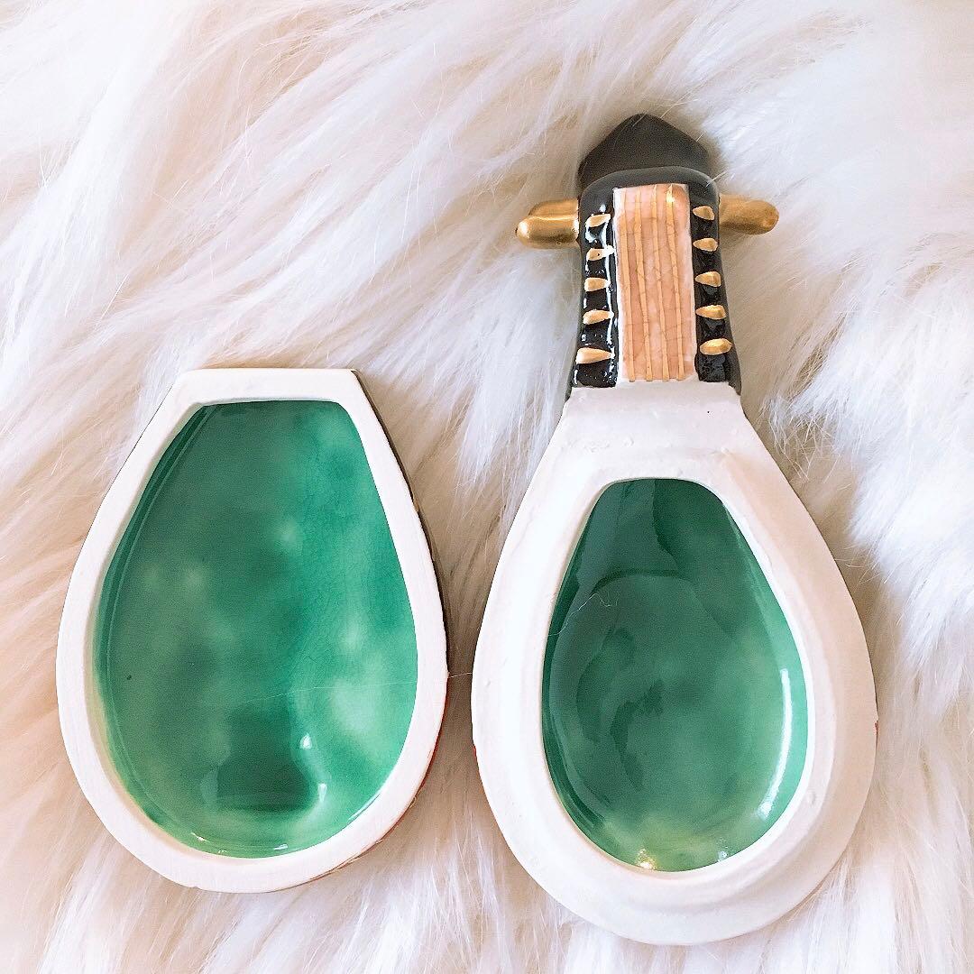 茶道具　香合　琵琶 京焼清水焼　色絵　橋本城岳造