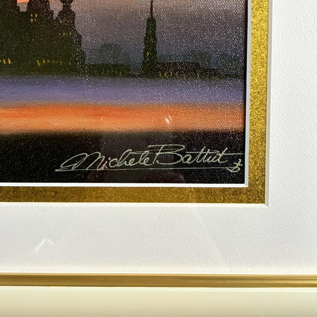 美品 ミッシェル・バテュ「聖なる街・パリ」キャンバスジクレ 保証書・サイン有