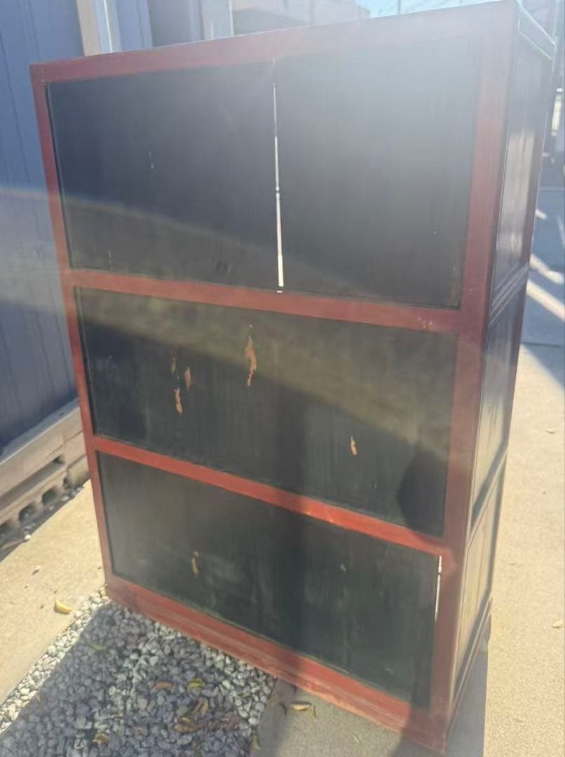 中国　清時代末期〜民国期　箪笥　漆金彫　福建省　アンティーク家具251215