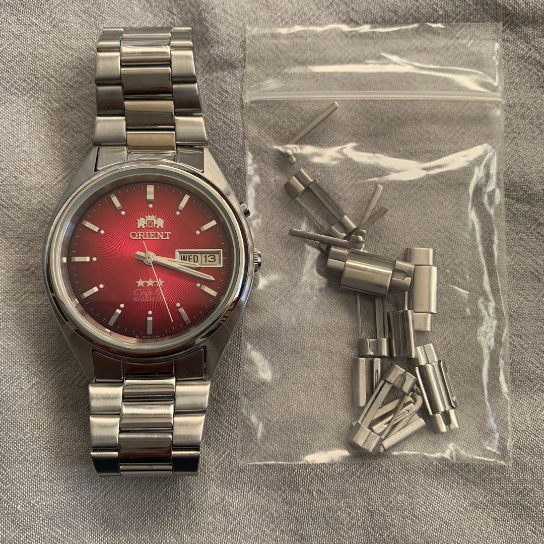 ORIENTオリエント スリースター レッド　腕時計
