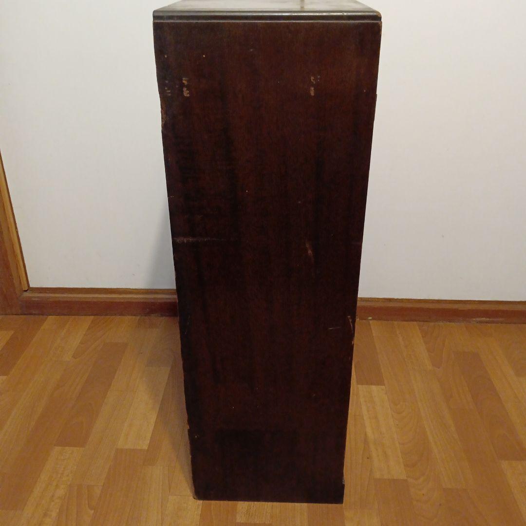 ガラスキャビネット　昭和レトロ　ガラス棚　小引き出し