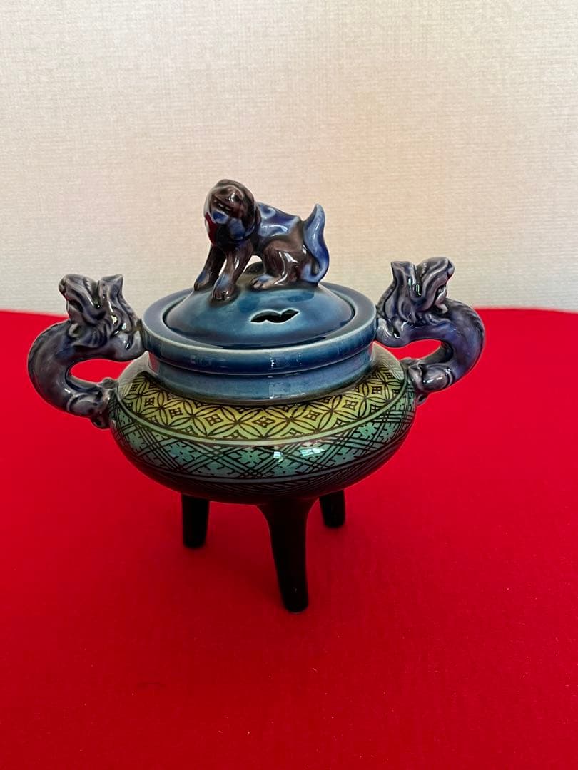 人間国宝 柳雨軒 三代 徳田八十吉(正彦銘) 小紋香炉 管理T285