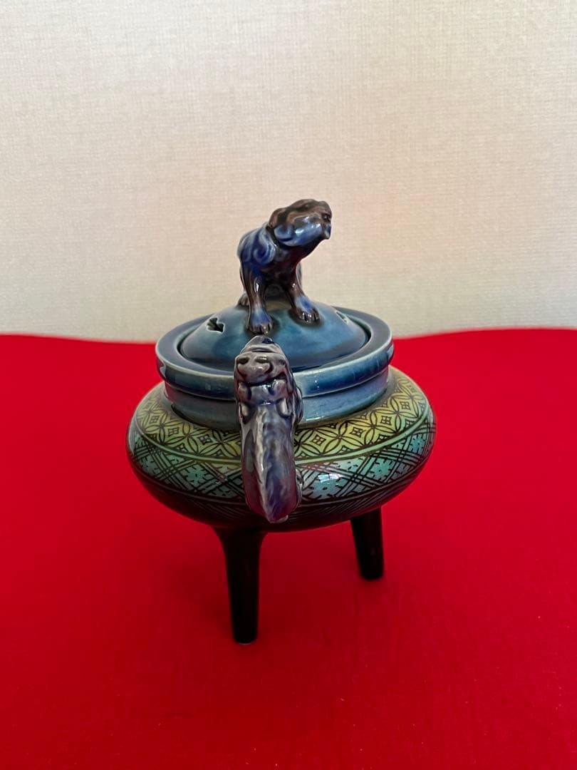 人間国宝 柳雨軒 三代 徳田八十吉(正彦銘) 小紋香炉 管理T285