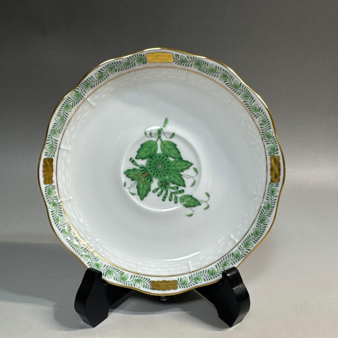 ヘレンド アポニー・ヒストリック・グリーン ティーカップ&ソーサー 2客