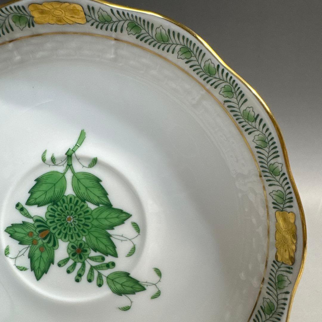 ヘレンド アポニー・ヒストリック・グリーン ティーカップ&ソーサー 2客