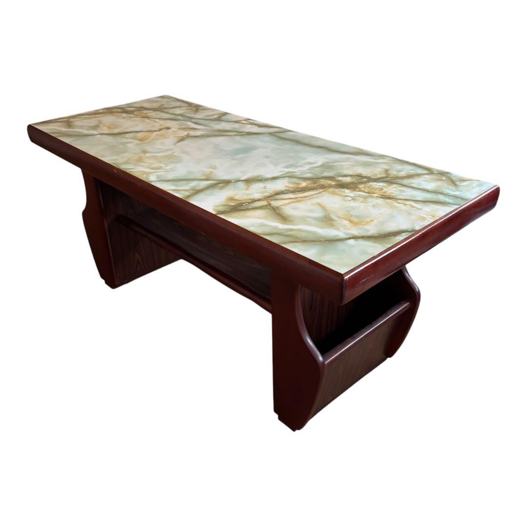 昭和レトロ 大理石柄 木製センターテーブル 応接間 アンティーク古家具