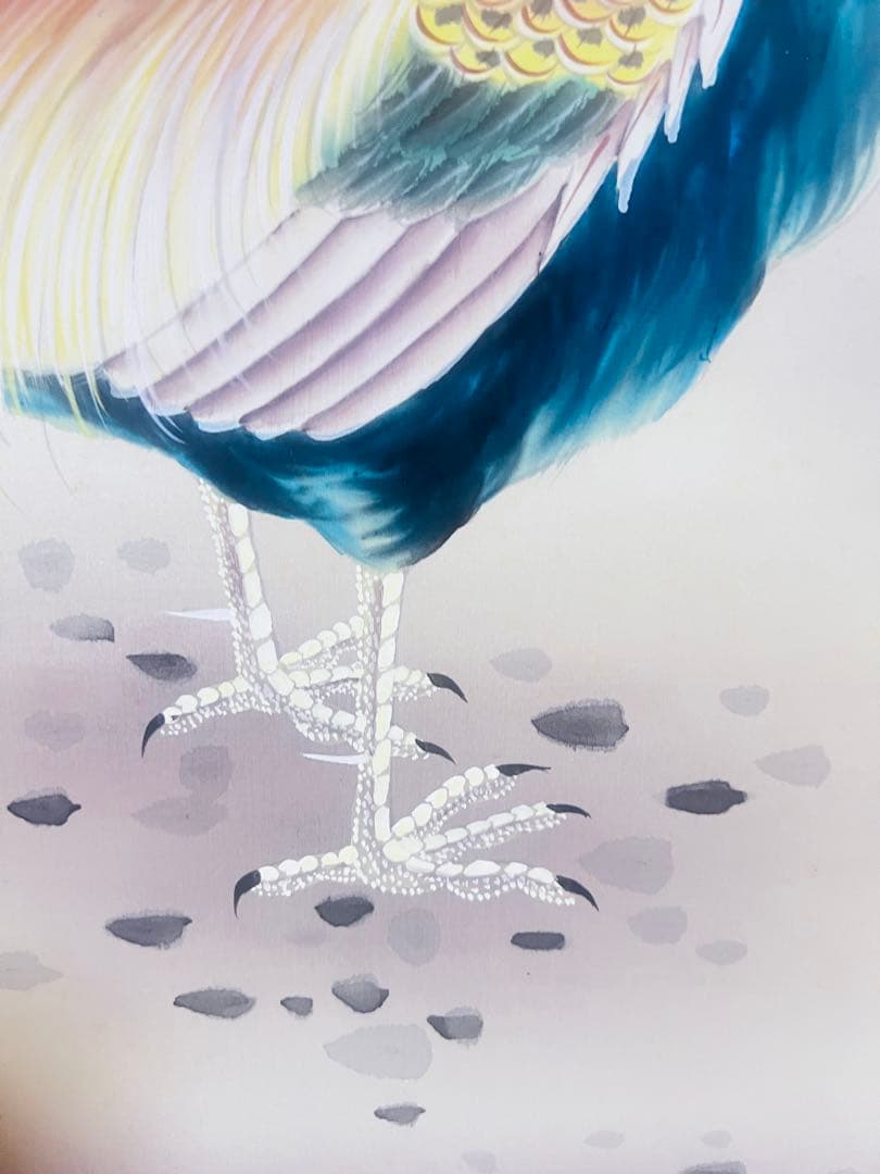 夏鵬筆　鶏之図　掛軸