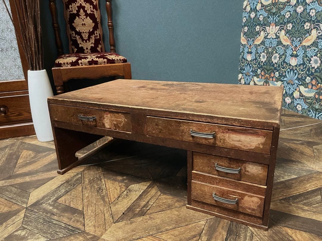 文机 昭和レトロ 当時物 インテリア アンティーク ビンテージ 勉強机