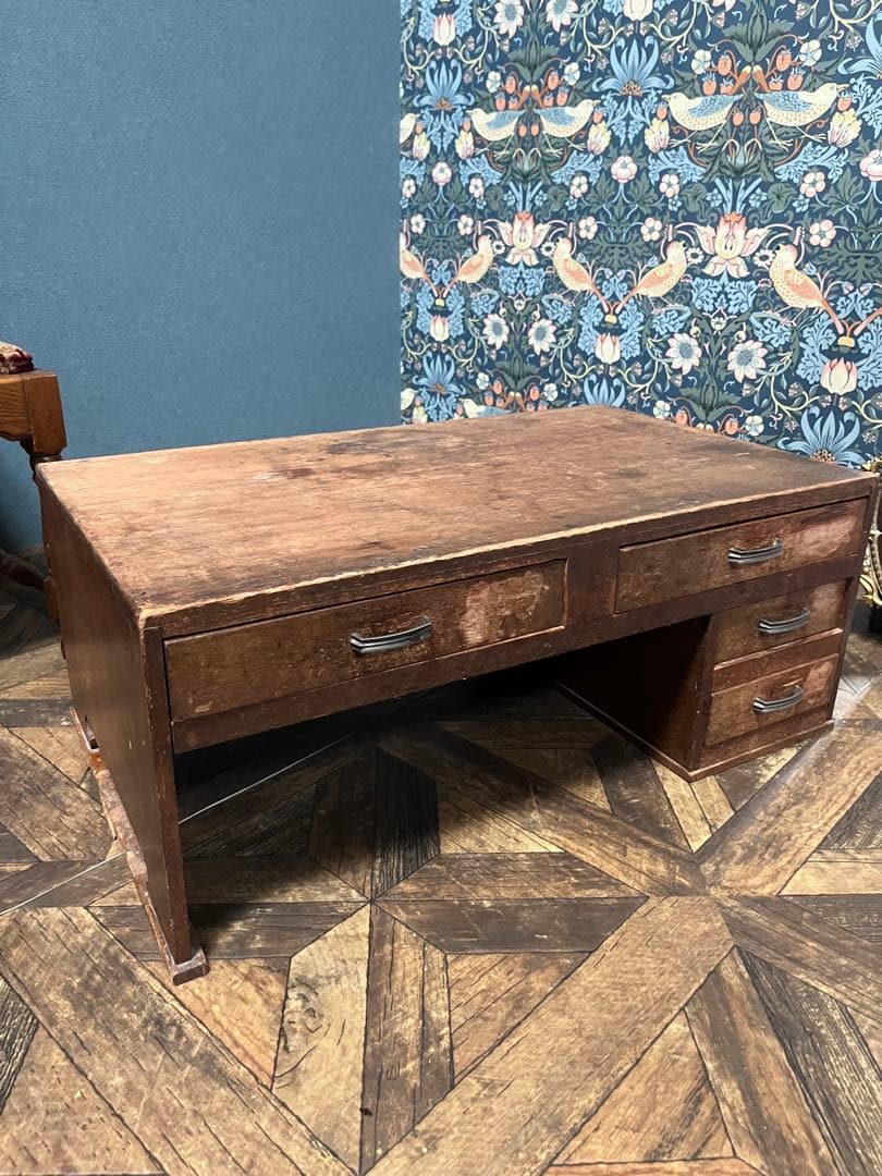 文机 昭和レトロ 当時物 インテリア アンティーク ビンテージ 勉強机