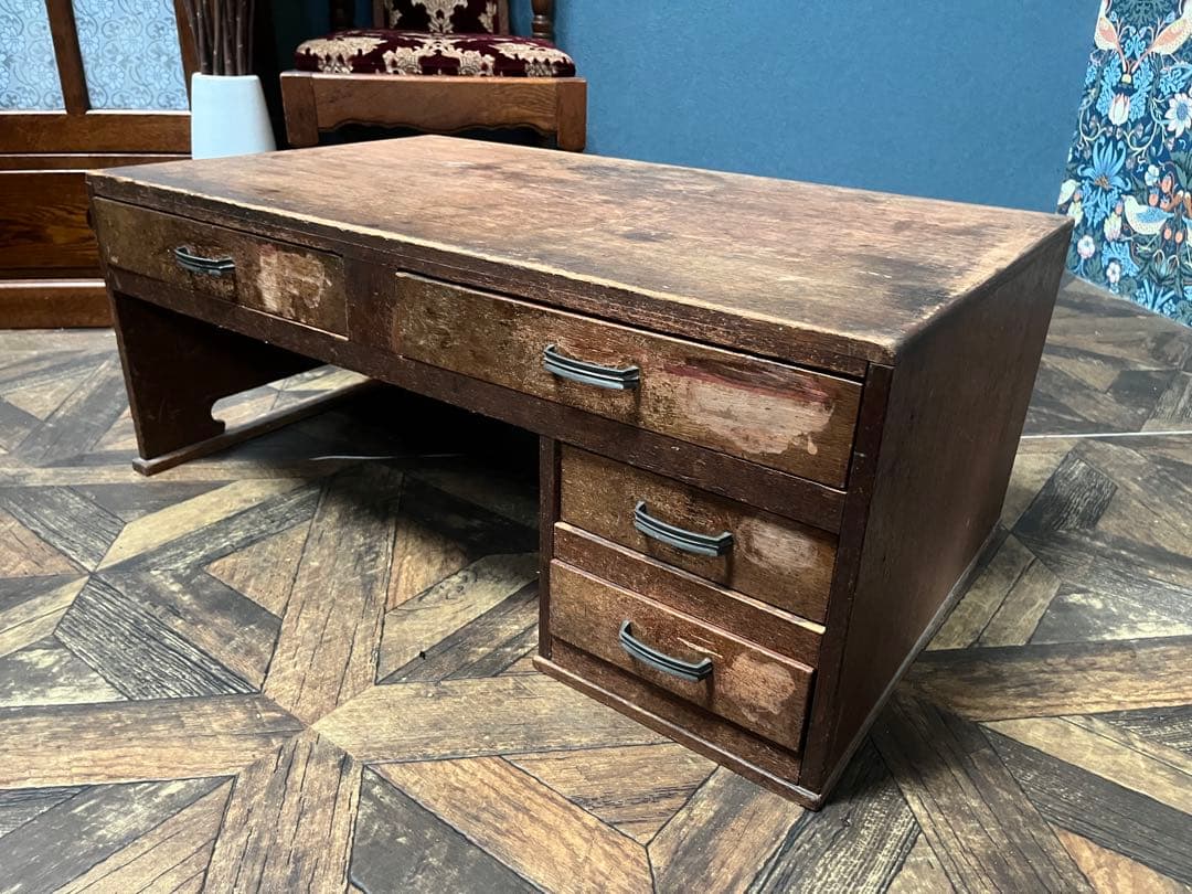 文机 昭和レトロ 当時物 インテリア アンティーク ビンテージ 勉強机