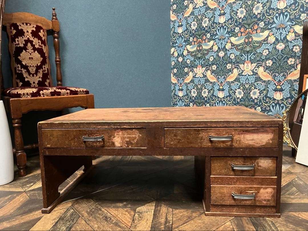 文机 昭和レトロ 当時物 インテリア アンティーク ビンテージ 勉強机