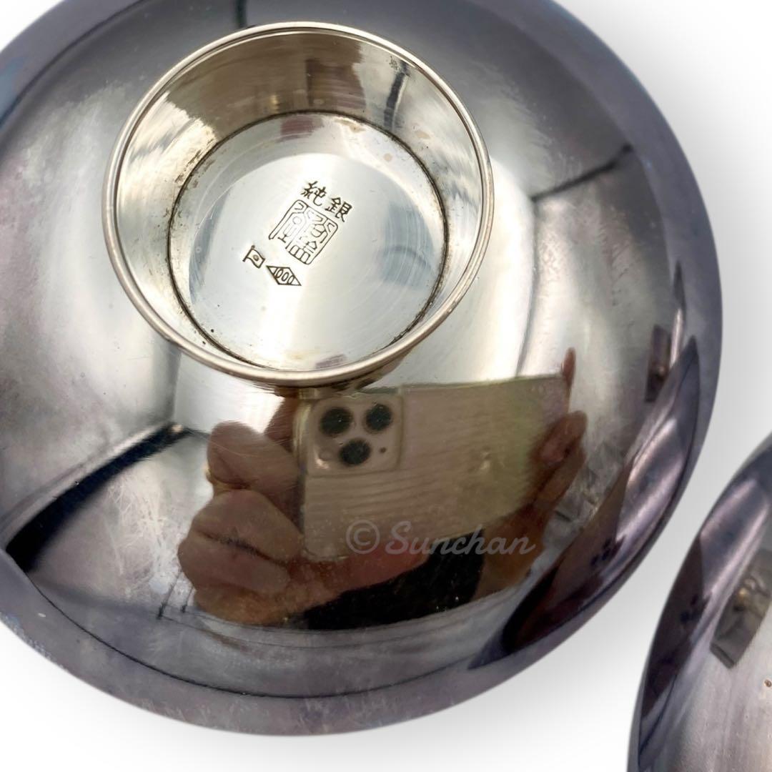 【希少品】 純銀三重盃 204.75g 松下電器 創業五十周年記念品 保証書付