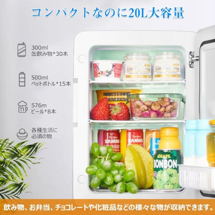 ミニ冷蔵庫　冷温庫　20L収納