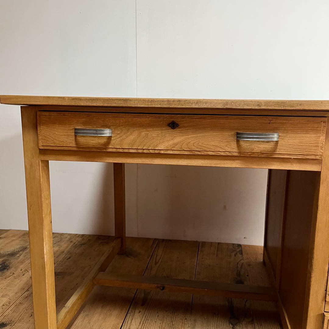 アンティーク 片袖机 デスク テーブル モダン レトロ