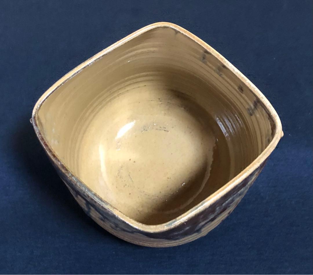 《R》茶道具 高取釉 菱形水指 森岡壽祥造 共布 共箱　251020い4