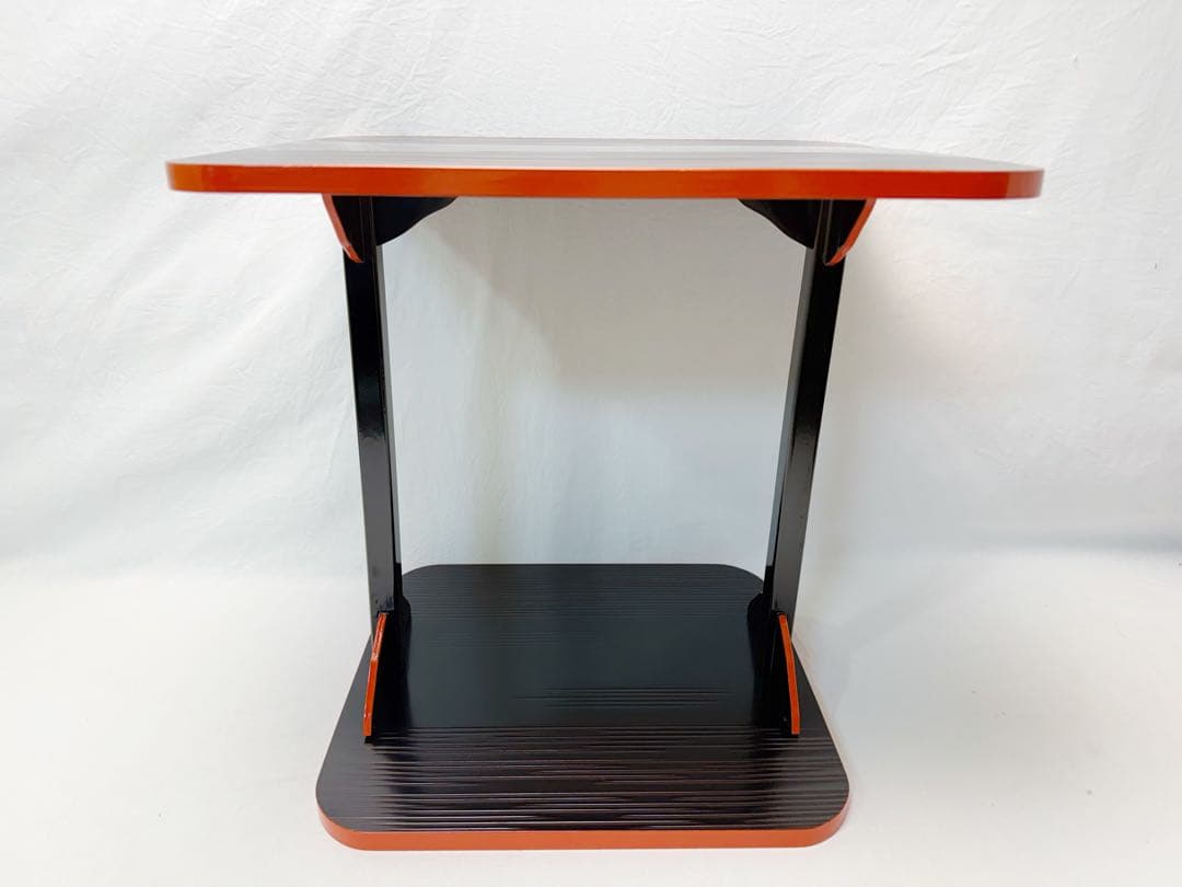 未使用 茶道具 即中斎好 溜塗爪紅 小四方棚 組み立式 紙箱