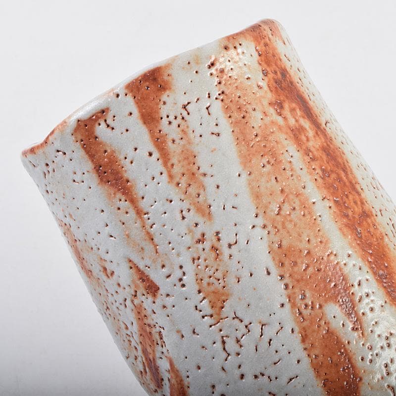 人間国宝　加藤卓男作　鼠志野　花入　共箱　V　R9232